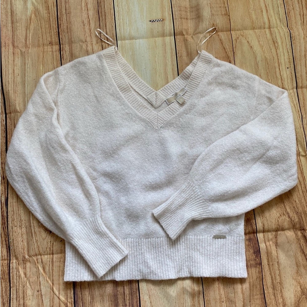 Michael Kors Cream V-Neck Sweater